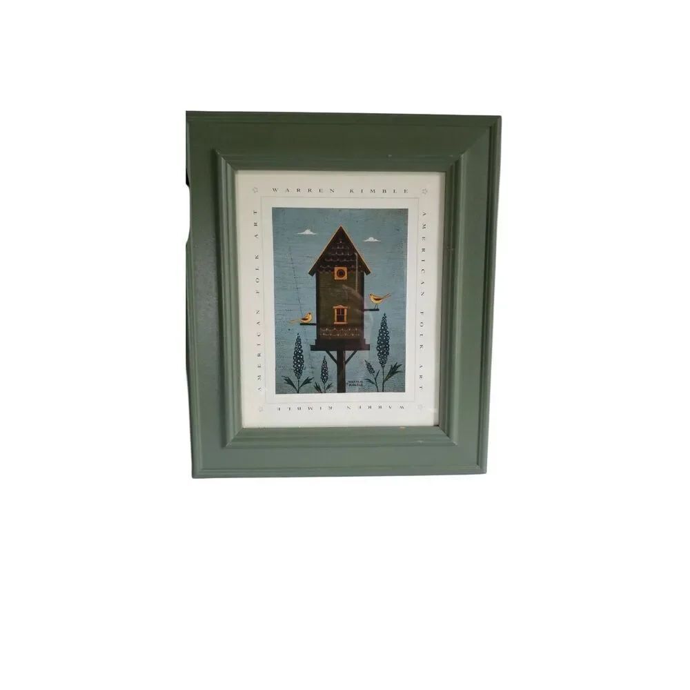 Warren Kimble birdhouse print American Folk Art